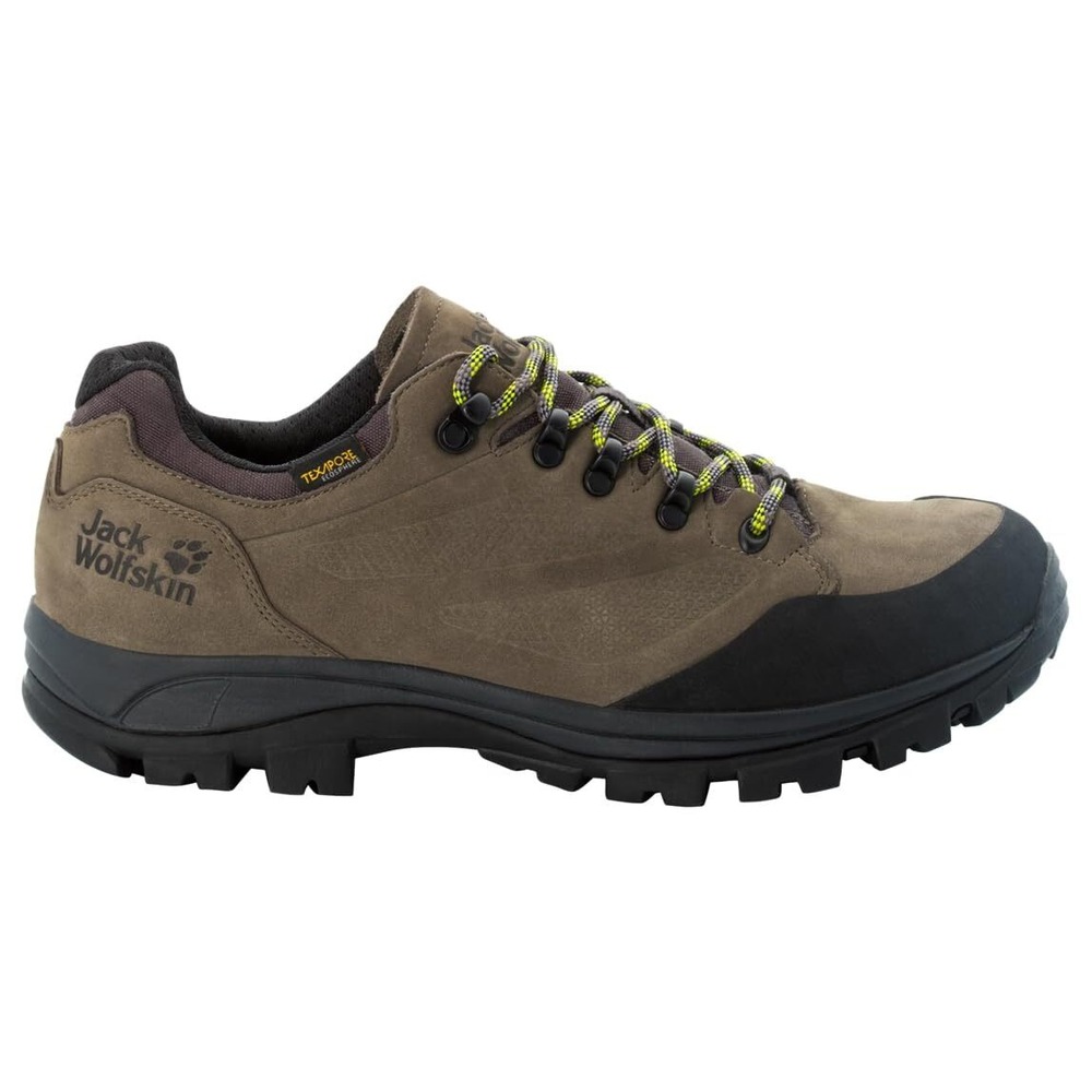 Jack Wolfskin Unisex Rebellion Texapore Low M Hiking Shoe, Khaki/Phantom, 9.5 US